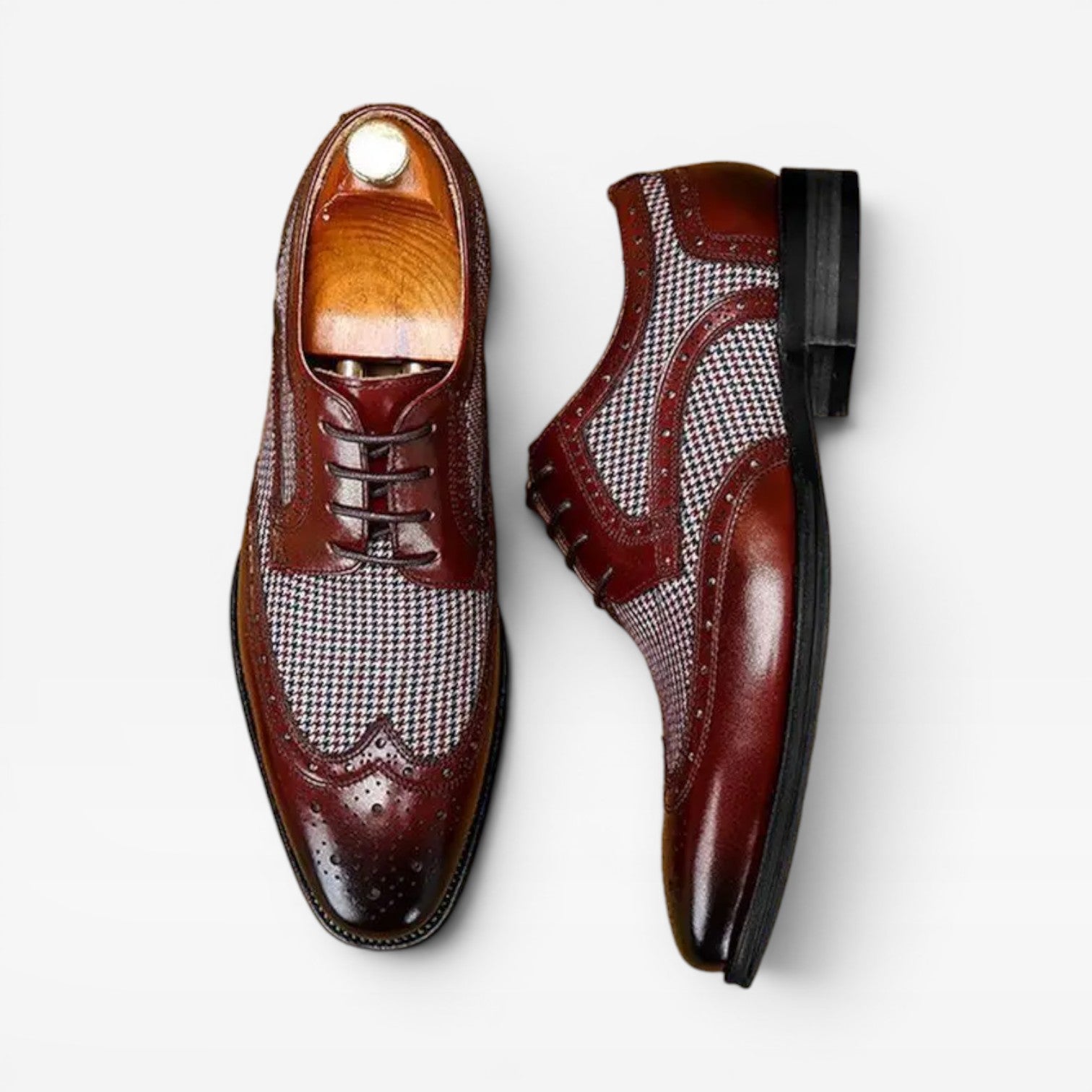 Herren Wingtip Brogue Oxford Schuhe – Klassische Leder Schnürschuhe