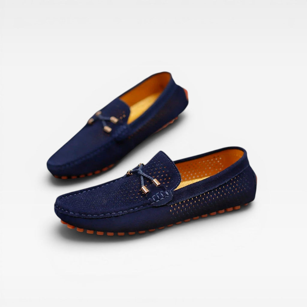 Herren Wildleder Mokassins – Atmungsaktive Perforierte Komfort Slipper