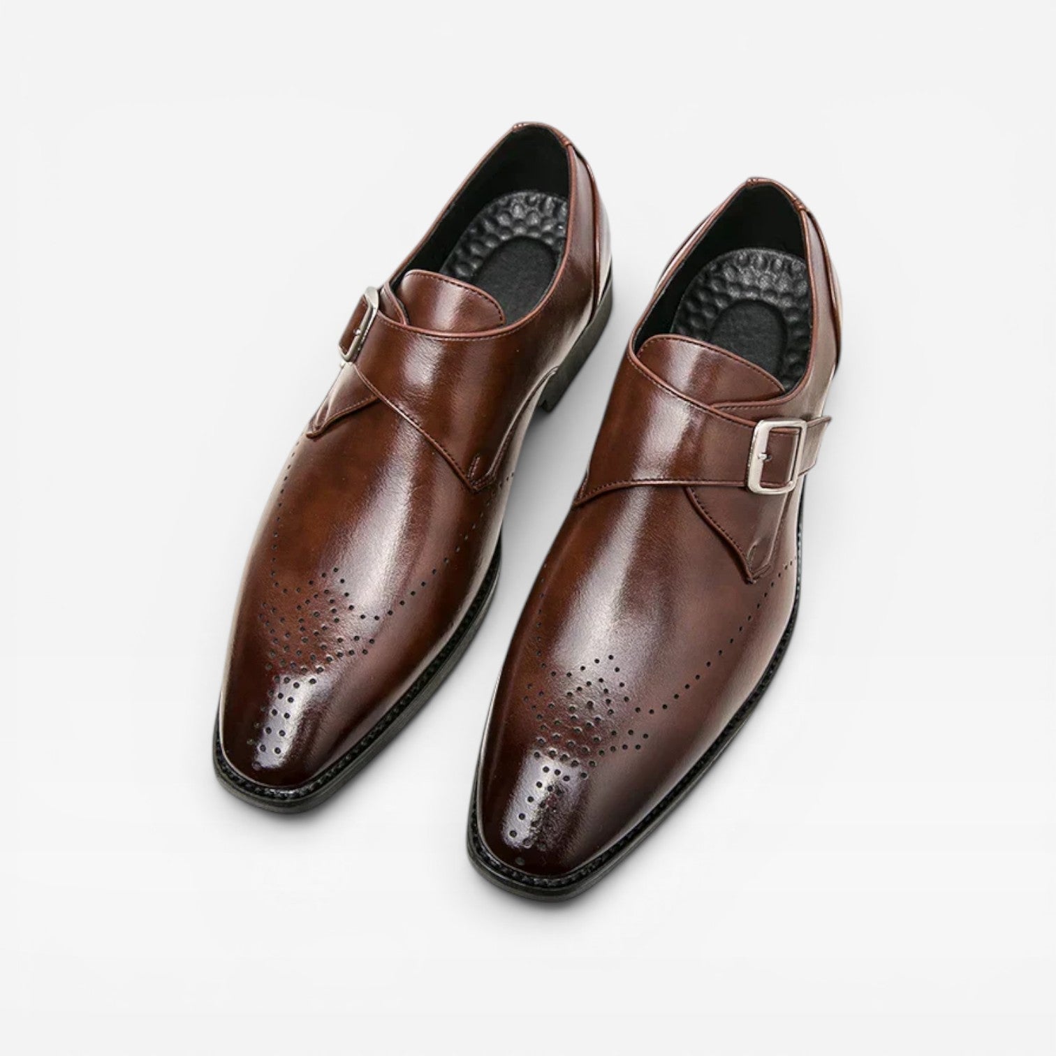 Herren Leder Monk Strap Schuhe – Klassische Slip-On Smarte Dress Schuhe