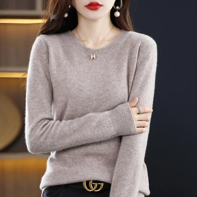 Damen Wollpullover Rundhals – Klassischer Pullover