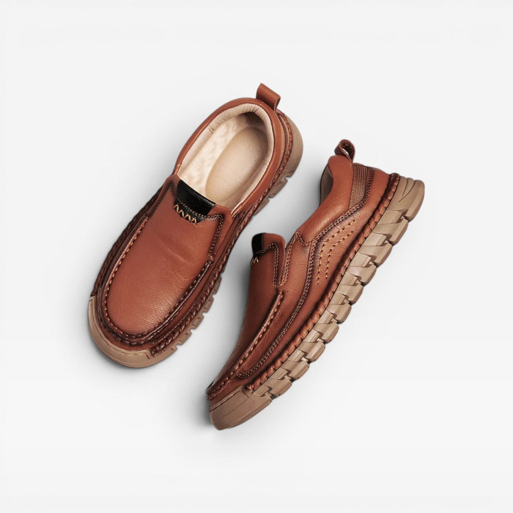 Herren Leder Slipper – Handgenähte Freizeitliche Bequeme Mokassins