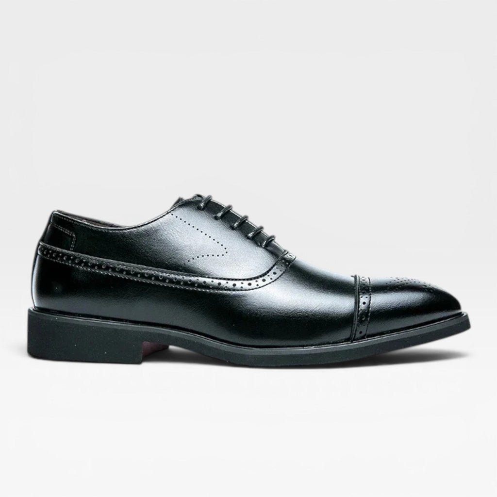 Herren Brogue Oxford Schuhe – Klassische Leder Schnürschuhe mit Kappenzehe