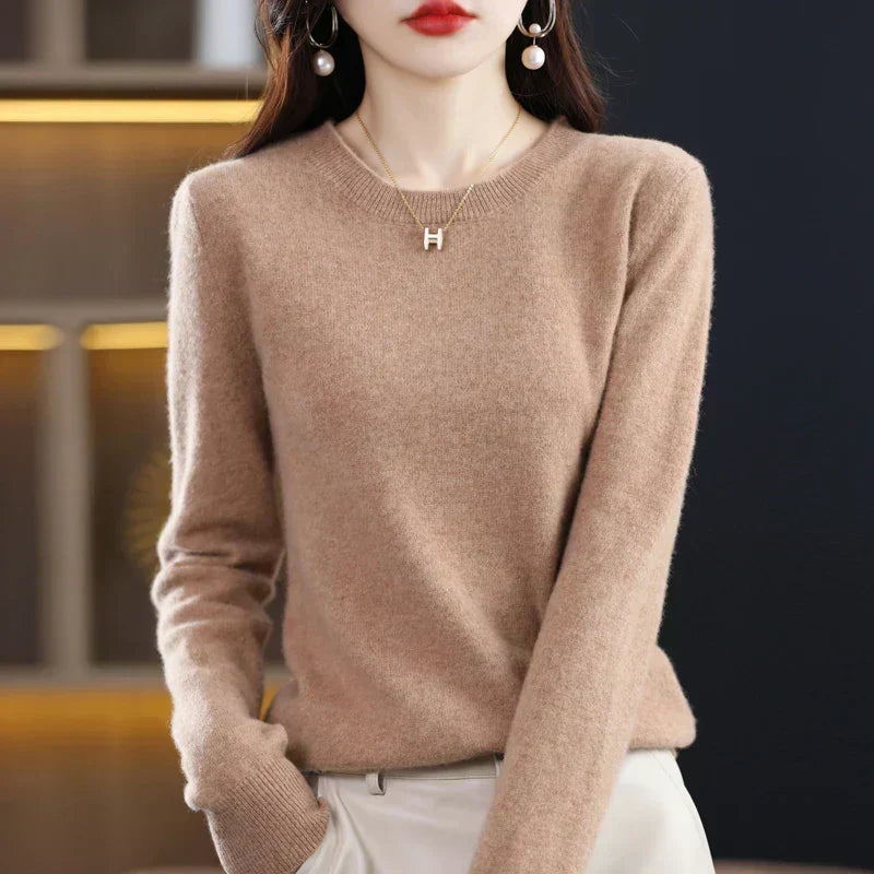 Damen Wollpullover Rundhals – Klassischer Pullover