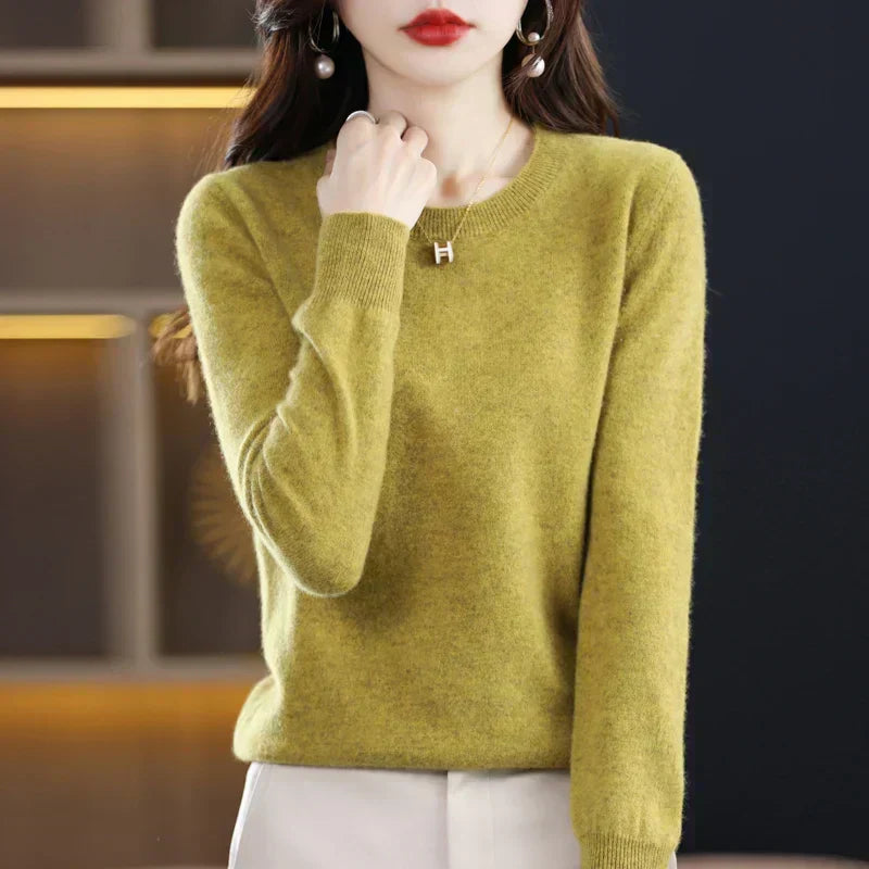 Damen Wollpullover Rundhals – Klassischer Pullover