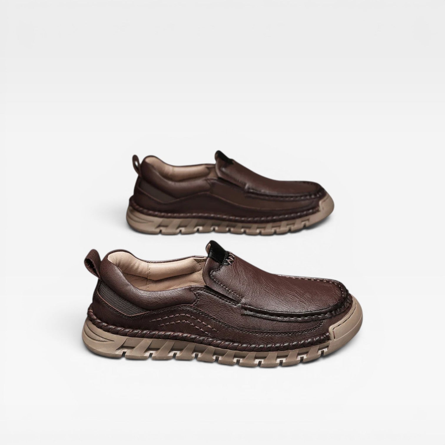 Herren Leder Slipper – Handgenähte Freizeitliche Bequeme Mokassins