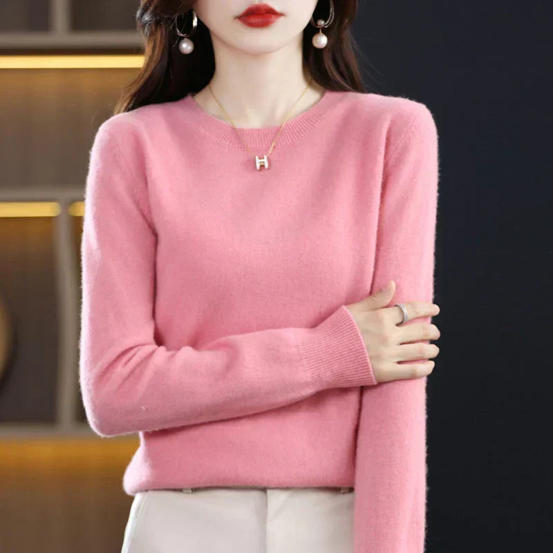 Damen Wollpullover Rundhals – Klassischer Pullover