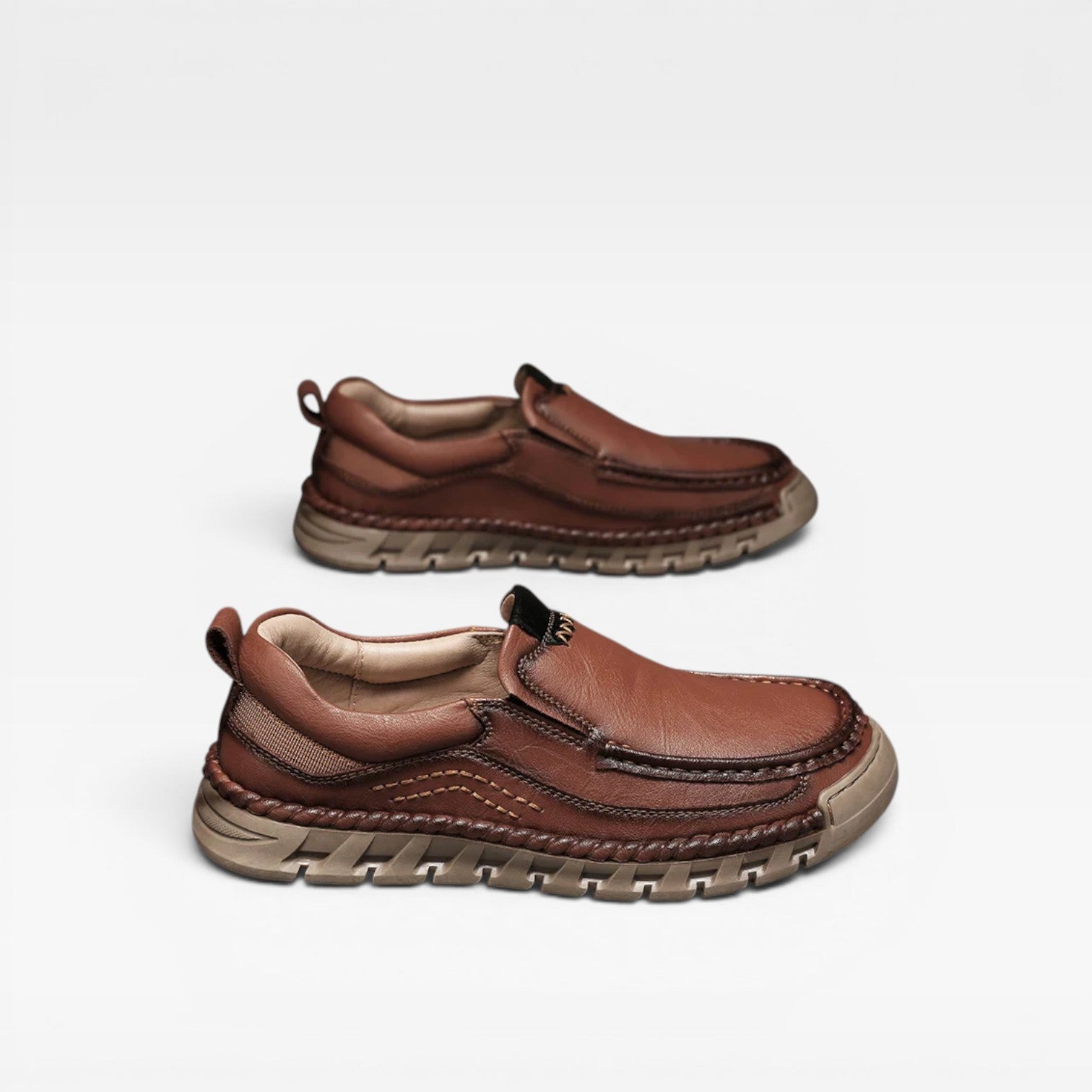 Herren Leder Slipper – Handgenähte Freizeitliche Bequeme Mokassins