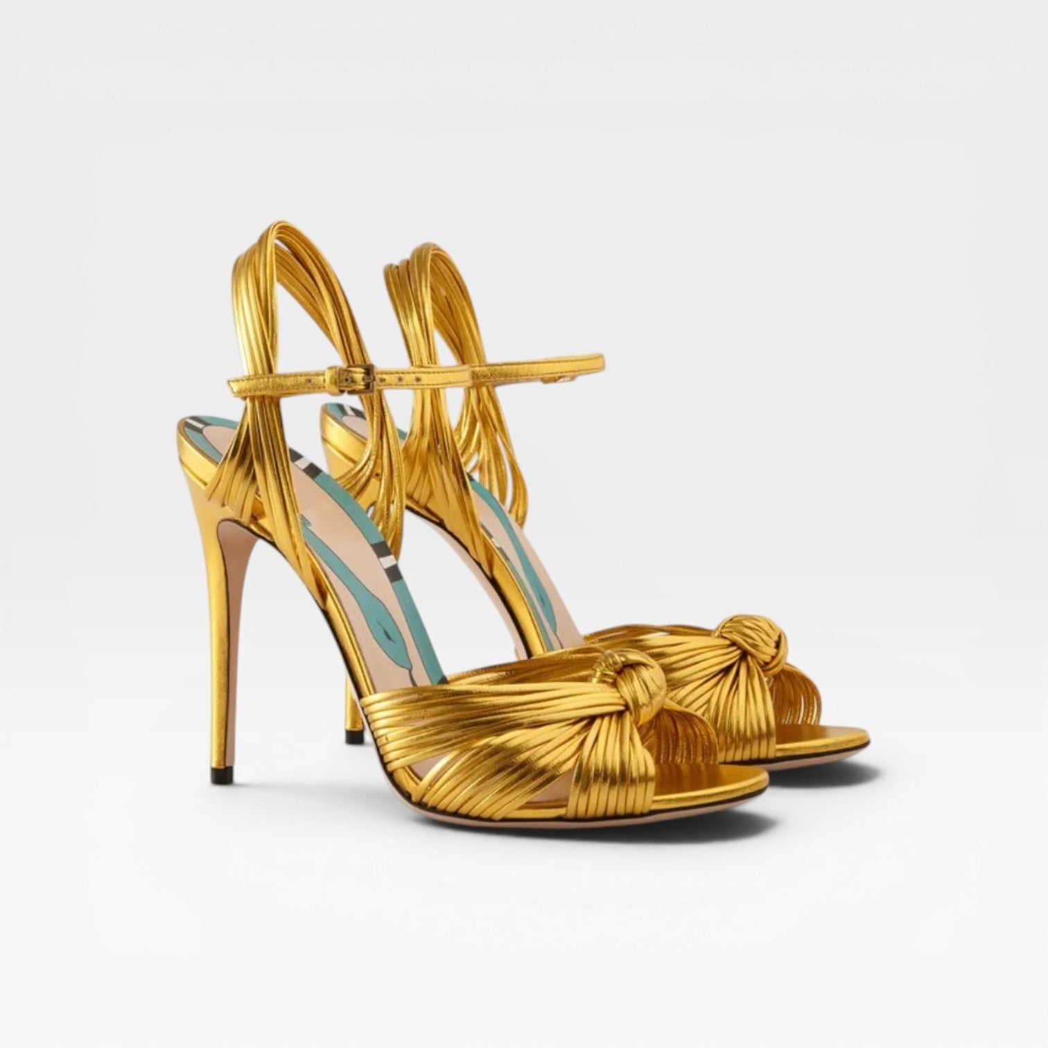Damen Mehrriemen Stiletto Sandalen – Elegante Knoten-Rundzehenabsätze für besondere Anlässe