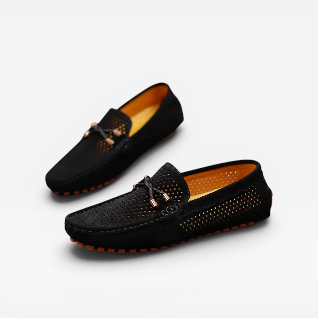 Herren Wildleder Mokassins – Atmungsaktive Perforierte Komfort Slipper