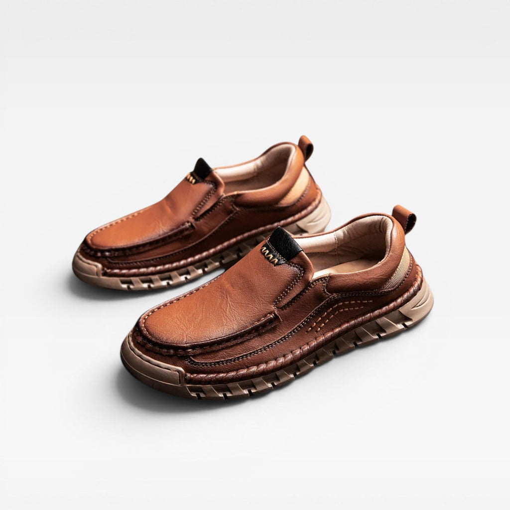 Herren Leder Slipper – Handgenähte Freizeitliche Bequeme Mokassins