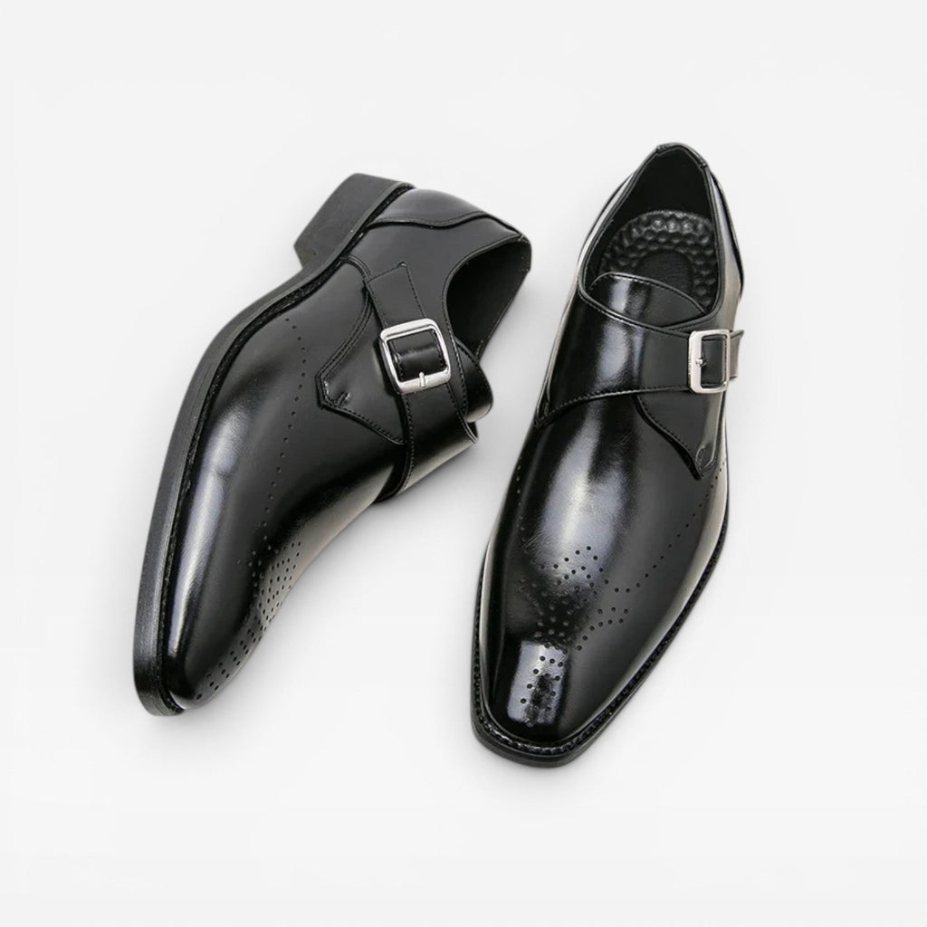 Herren Leder Monk Strap Schuhe – Klassische Slip-On Smarte Dress Schuhe