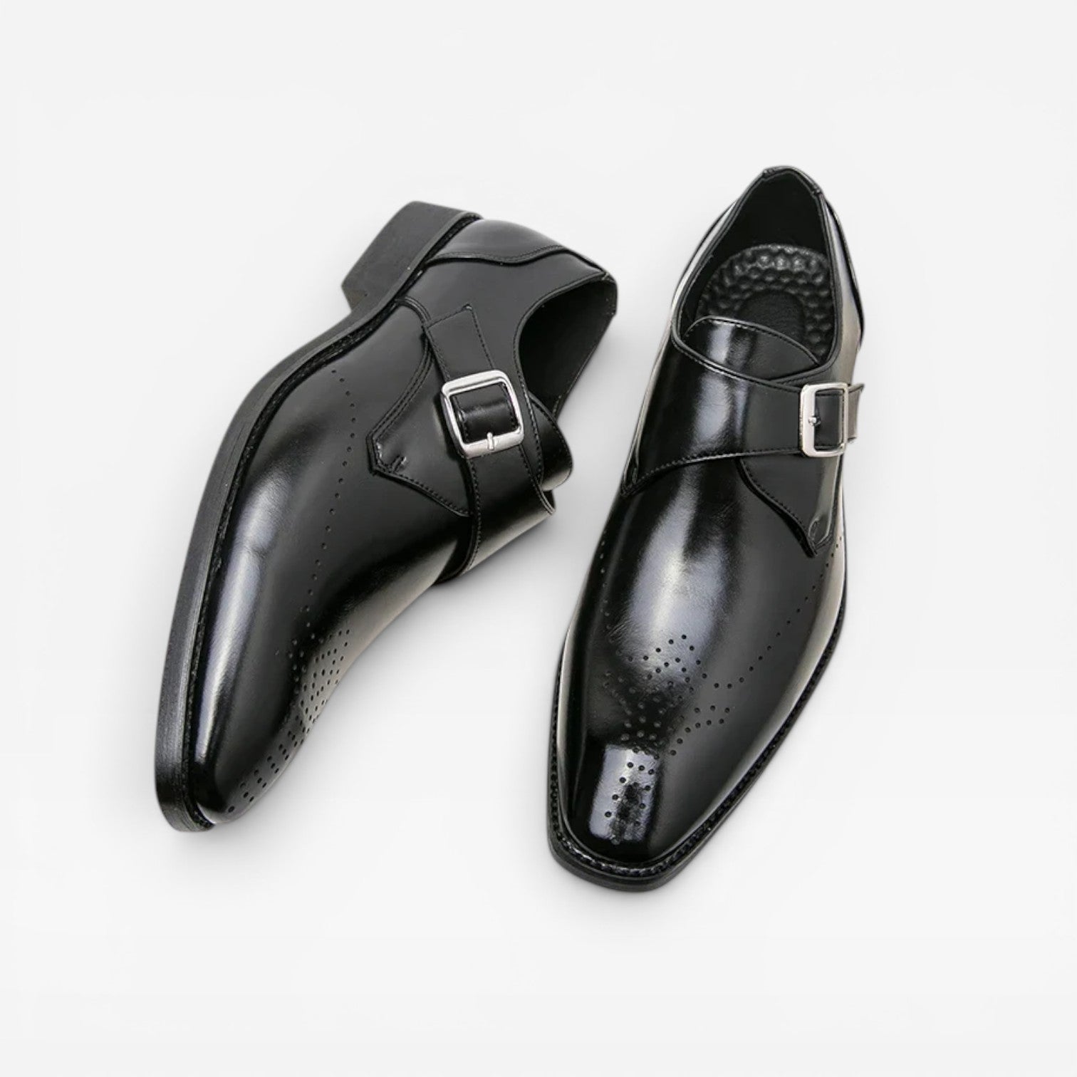 Herren Leder Monk Strap Schuhe – Klassische Slip-On Smarte Dress Schuhe