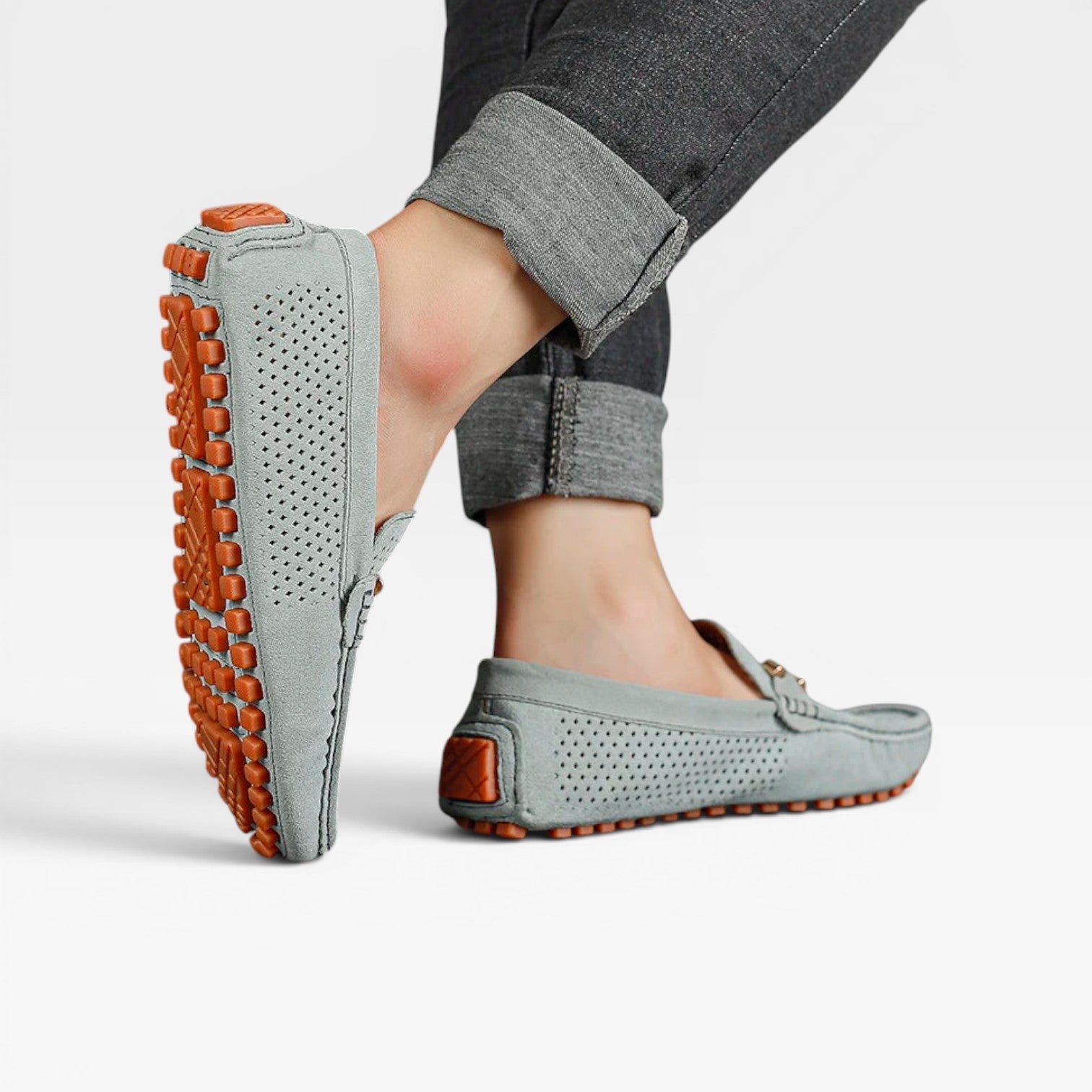 Herren Wildleder Mokassins – Atmungsaktive Perforierte Komfort Slipper