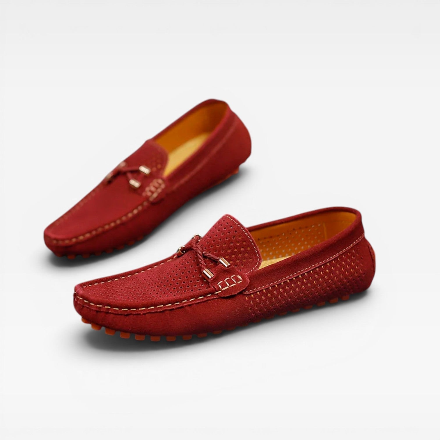 Herren Wildleder Mokassins – Atmungsaktive Perforierte Komfort Slipper