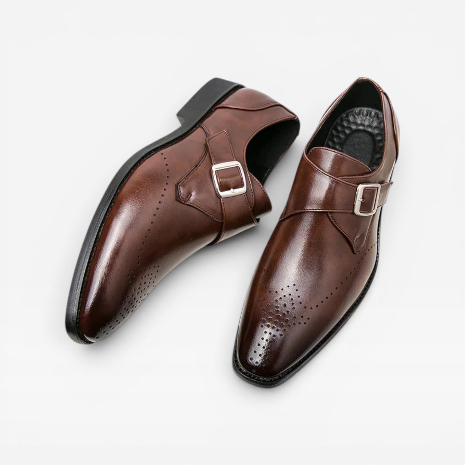 Herren Leder Monk Strap Schuhe – Klassische Slip-On Smarte Dress Schuhe