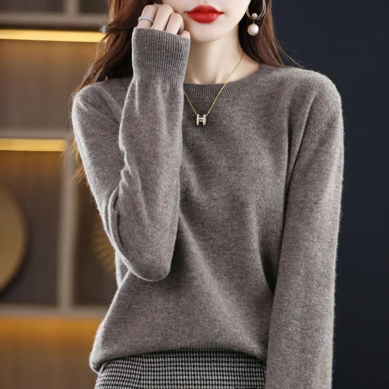 Damen Wollpullover Rundhals – Klassischer Pullover