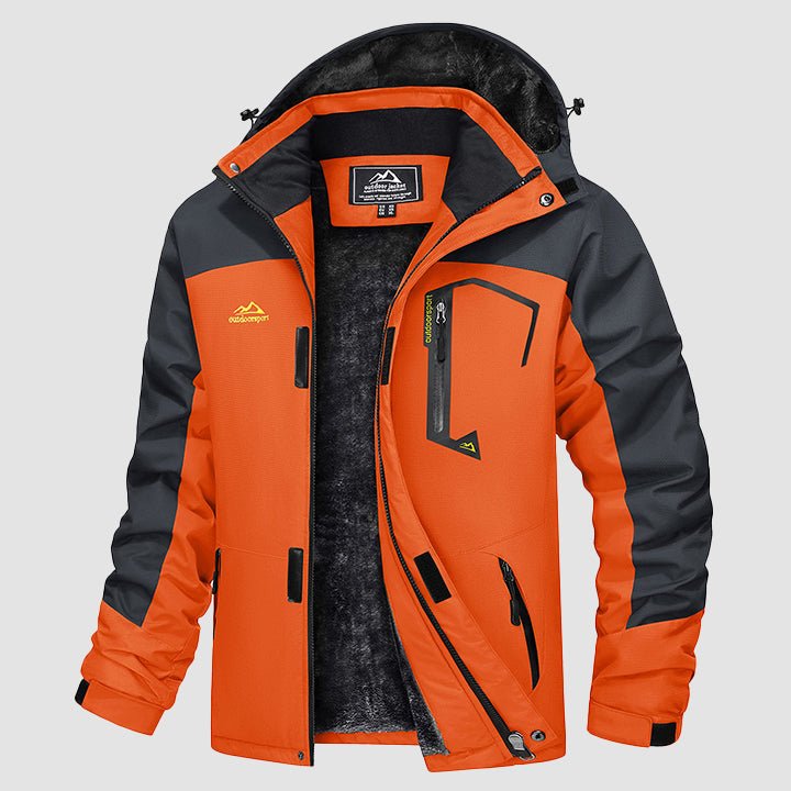 Herren Skijacke wasserabweisend – Winterjacke mit Kapuze und Fleece-Futter