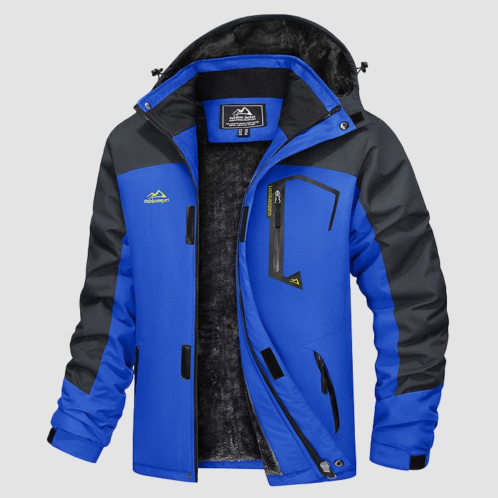 Herren Skijacke wasserabweisend – Winterjacke mit Kapuze und Fleece-Futter