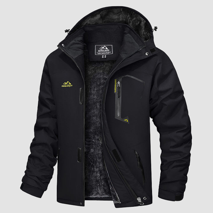 Herren Skijacke wasserabweisend – Winterjacke mit Kapuze und Fleece-Futter
