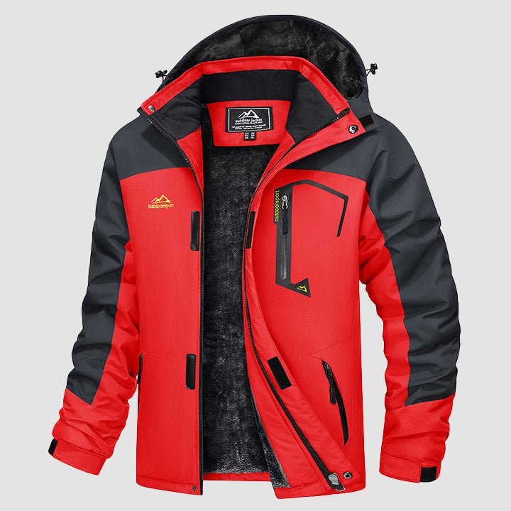 Herren Skijacke wasserabweisend – Winterjacke mit Kapuze und Fleece-Futter