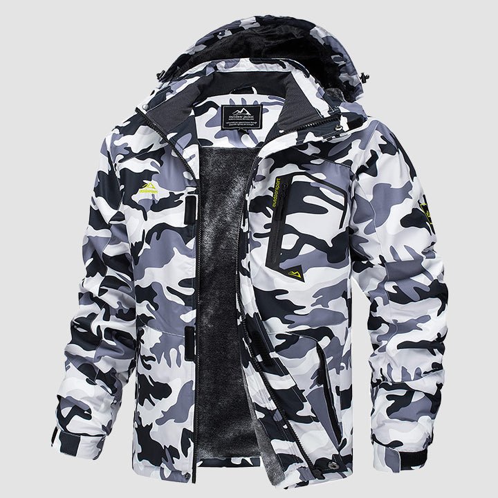 Herren Skijacke wasserabweisend – Winterjacke mit Kapuze und Fleece-Futter