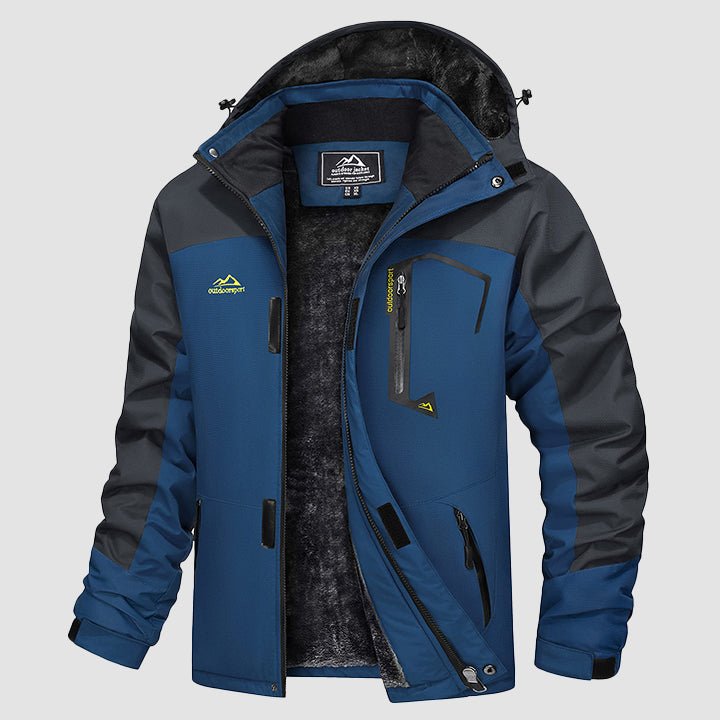 Herren Skijacke wasserabweisend – Winterjacke mit Kapuze und Fleece-Futter