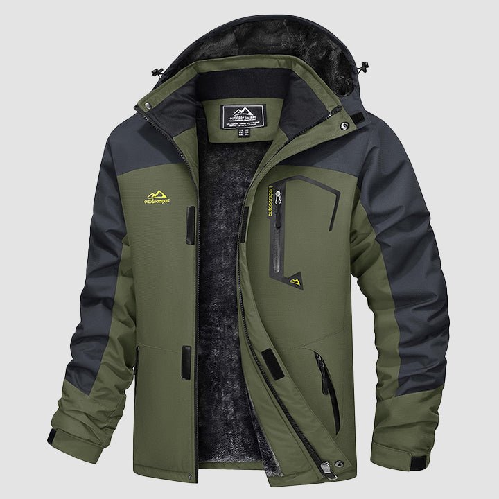 Herren Skijacke wasserabweisend – Winterjacke mit Kapuze und Fleece-Futter