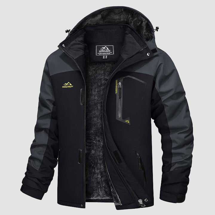 Herren Skijacke wasserabweisend – Winterjacke mit Kapuze und Fleece-Futter
