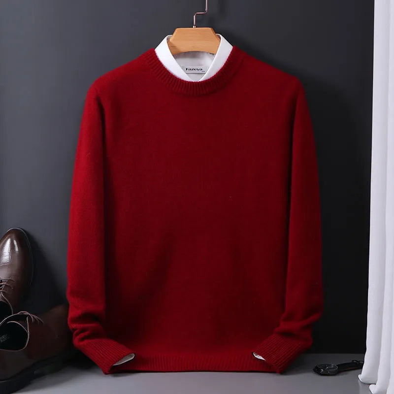 Herren Pullover mit Kontrastkragen – Klassischer Strickpullover