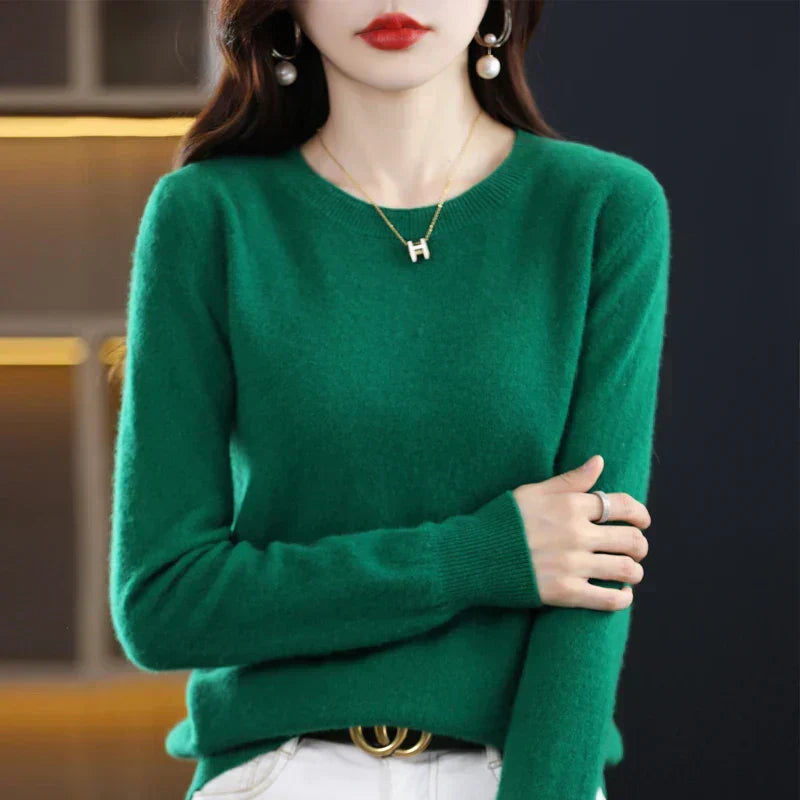 Damen Wollpullover Rundhals – Klassischer Pullover