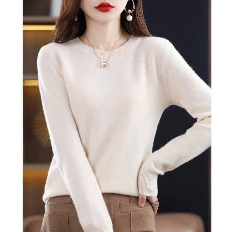 Damen Wollpullover Rundhals – Klassischer Pullover