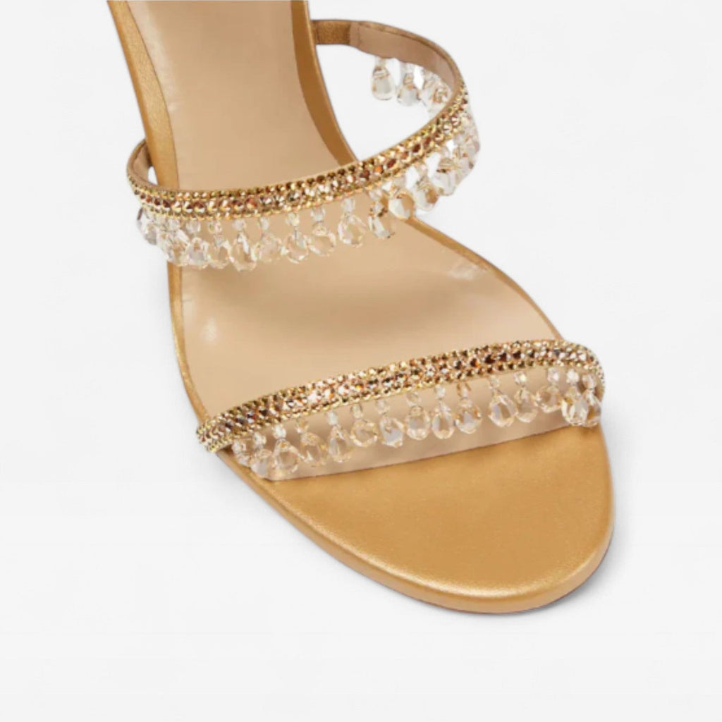 Damen Kristall High Heel Sandalen – Elegante Riemchenabsätze für besondere Anlässe