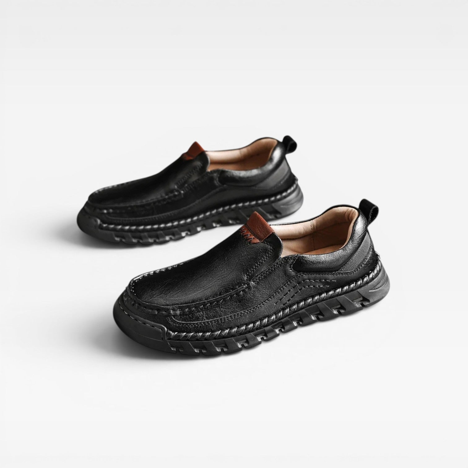 Herren Leder Slipper – Handgenähte Freizeitliche Bequeme Mokassins