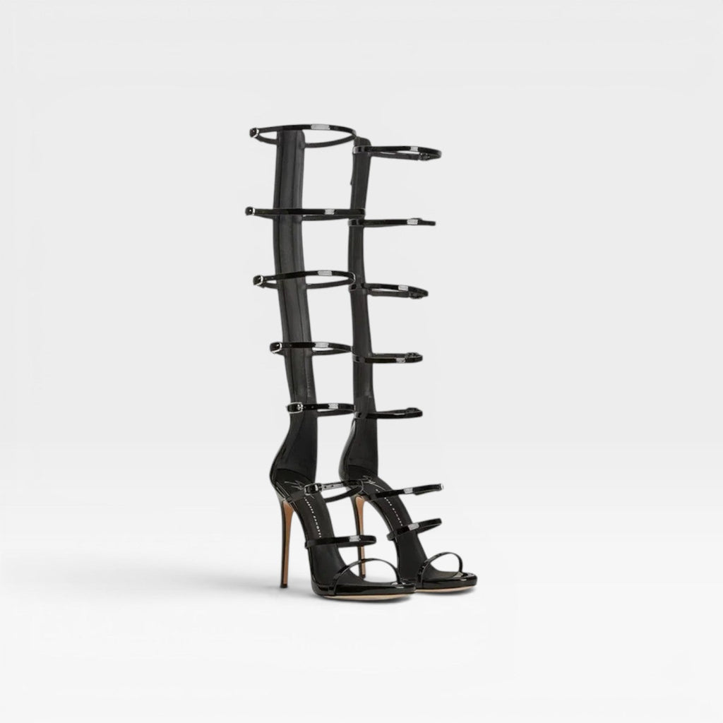 Damen Knöchelhohe Gladiatorenabsätze – Statement Schnallenriemen Stiletto für besondere Anlässe