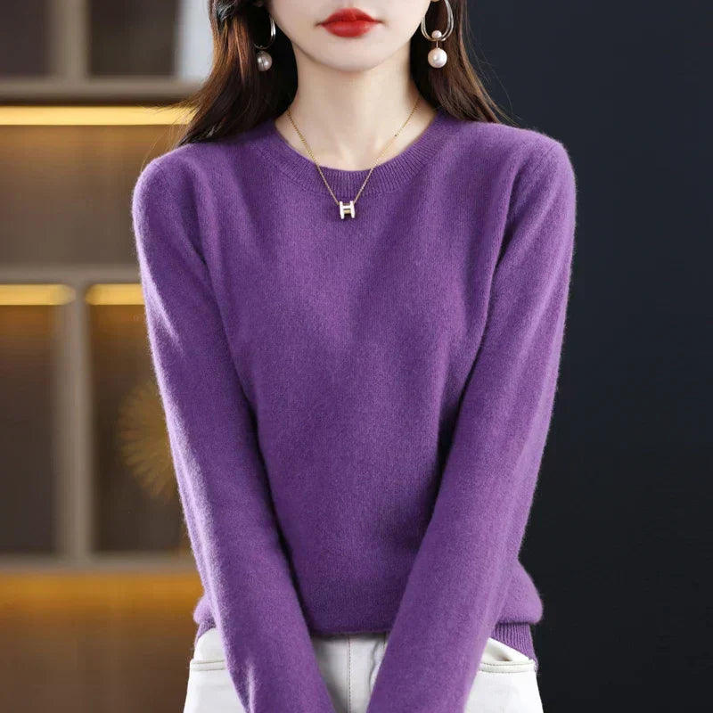 Damen Wollpullover Rundhals – Klassischer Pullover