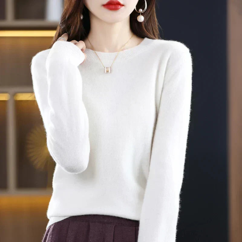 Damen Wollpullover Rundhals – Klassischer Pullover