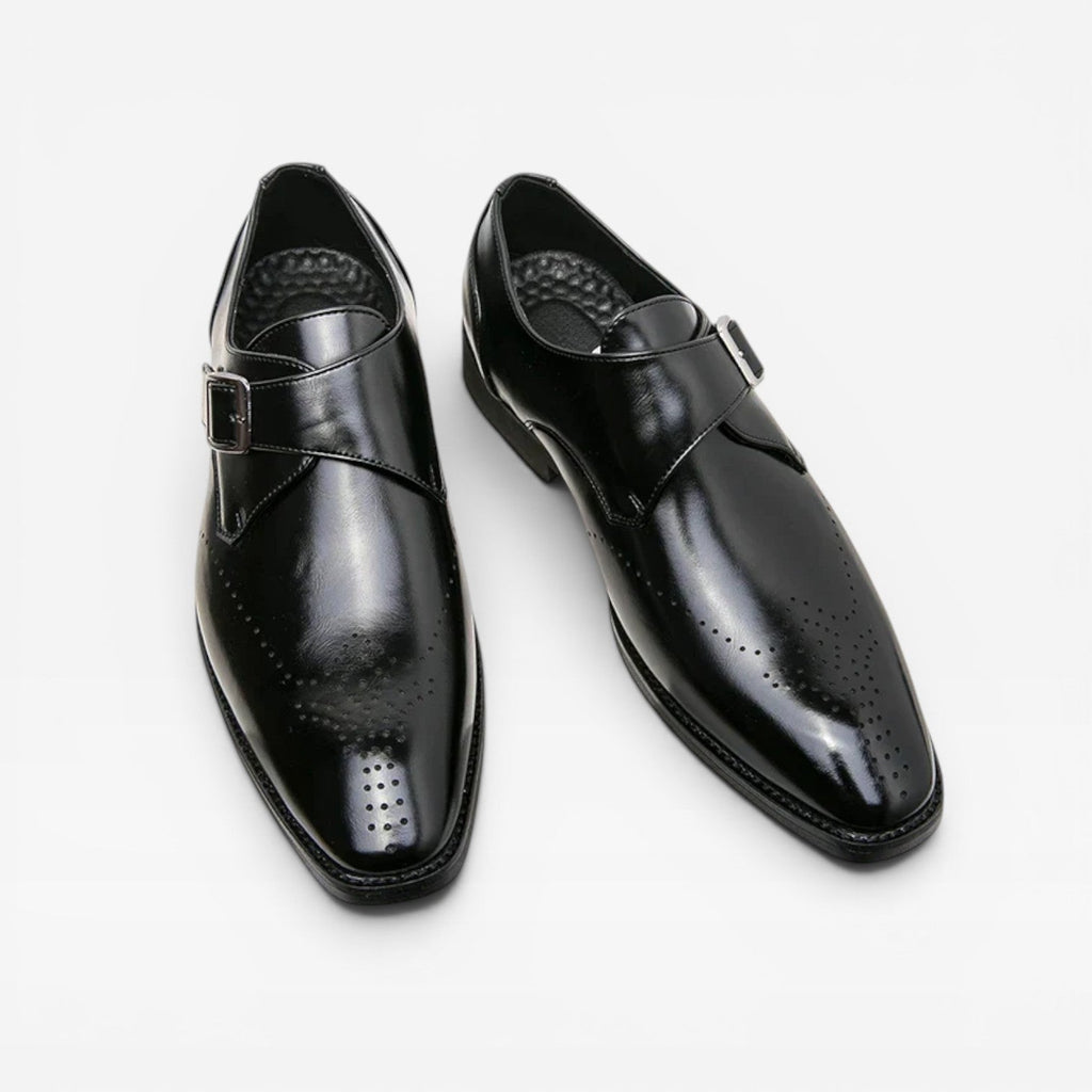 Herren Leder Monk Strap Schuhe – Klassische Slip-On Smarte Dress Schuhe