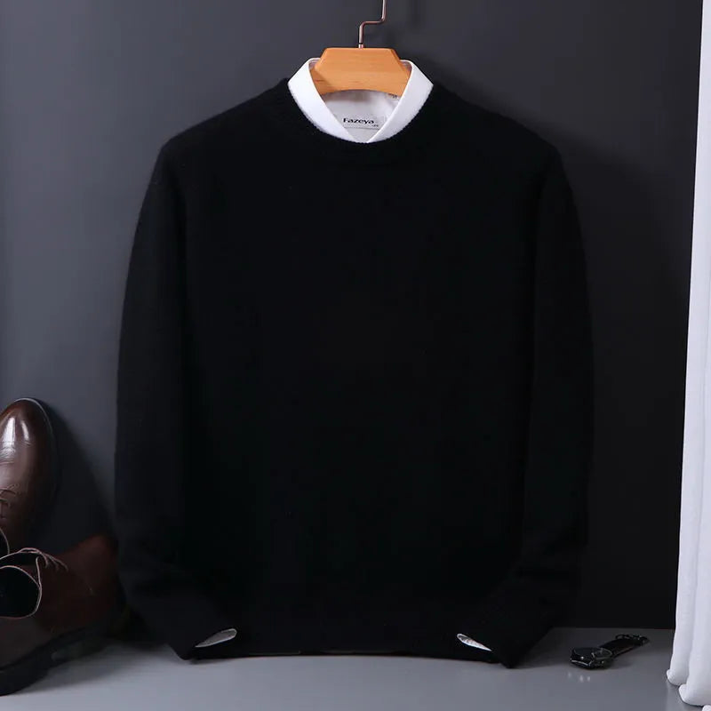 Herren Pullover mit Kontrastkragen – Klassischer Strickpullover