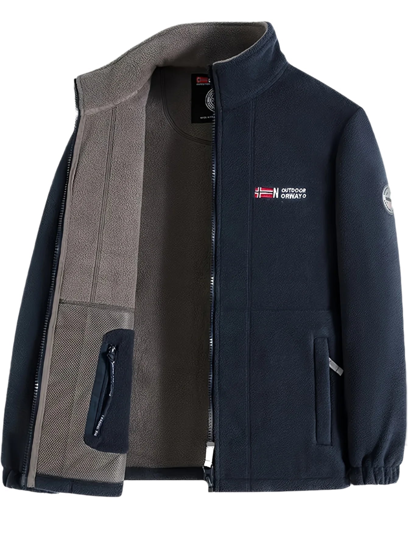 Herren Fleecejacke mit Stehkragen – Outdoor Jacke warm