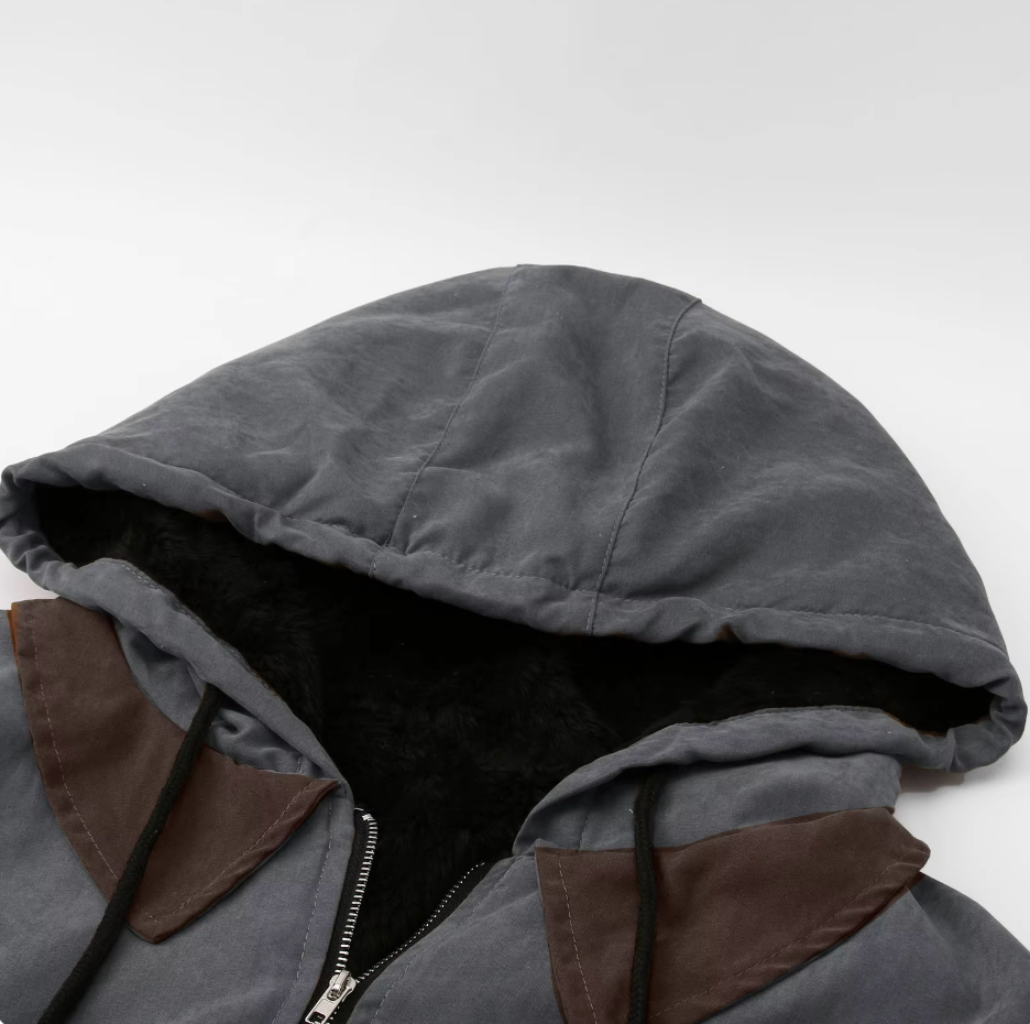 Herren Kapuzenjacke mit Reissverschluss – Gefütterte Übergangsjacke