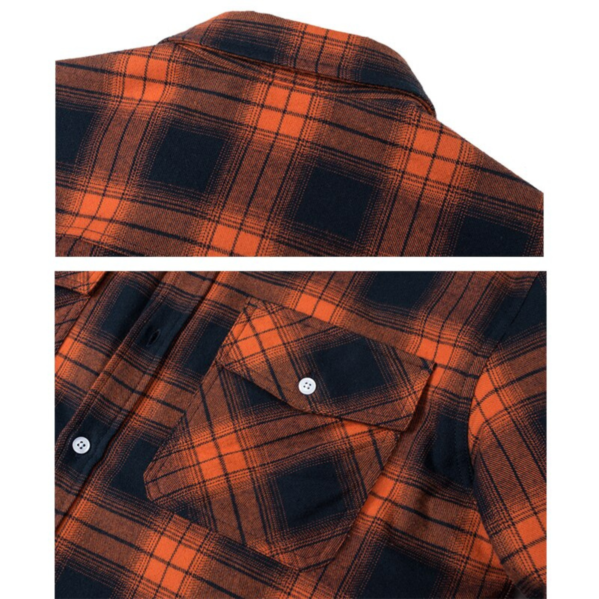 Herren Flanelljacke kariert – Hemdjacke mit Knopfleiste und Brusttaschen