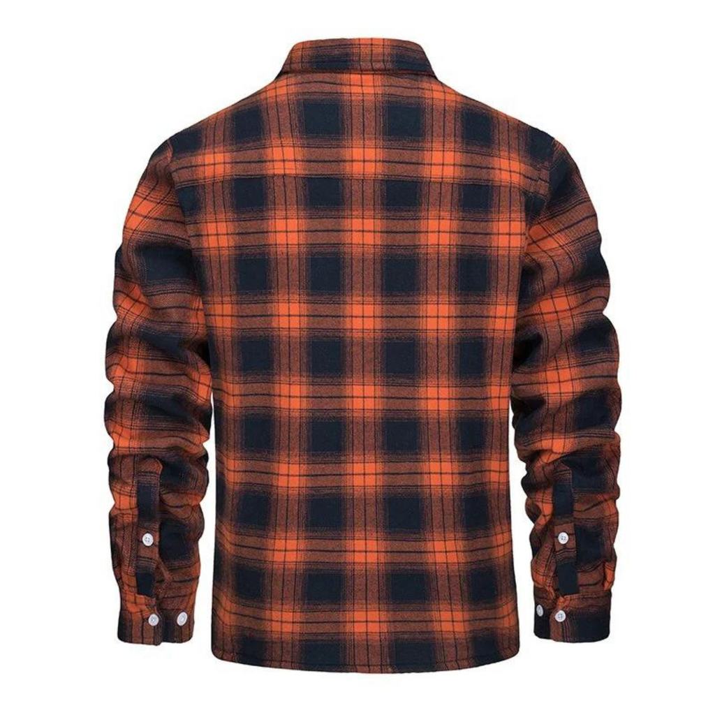 Herren Flanelljacke kariert – Hemdjacke mit Knopfleiste und Brusttaschen