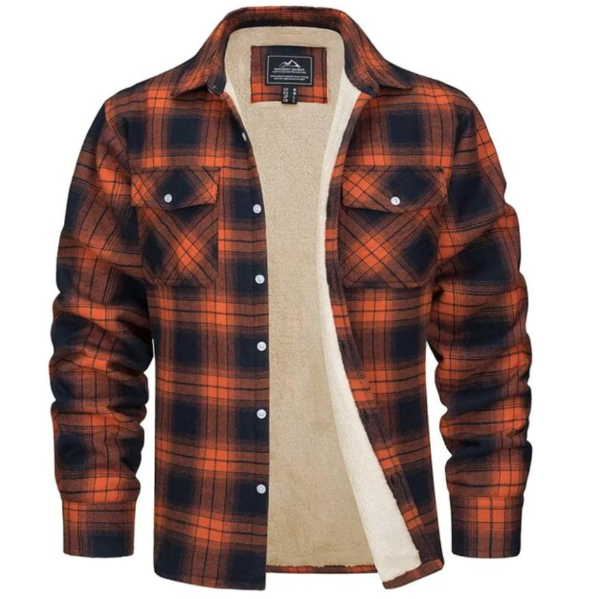 Herren Flanelljacke kariert – Hemdjacke mit Knopfleiste und Brusttaschen