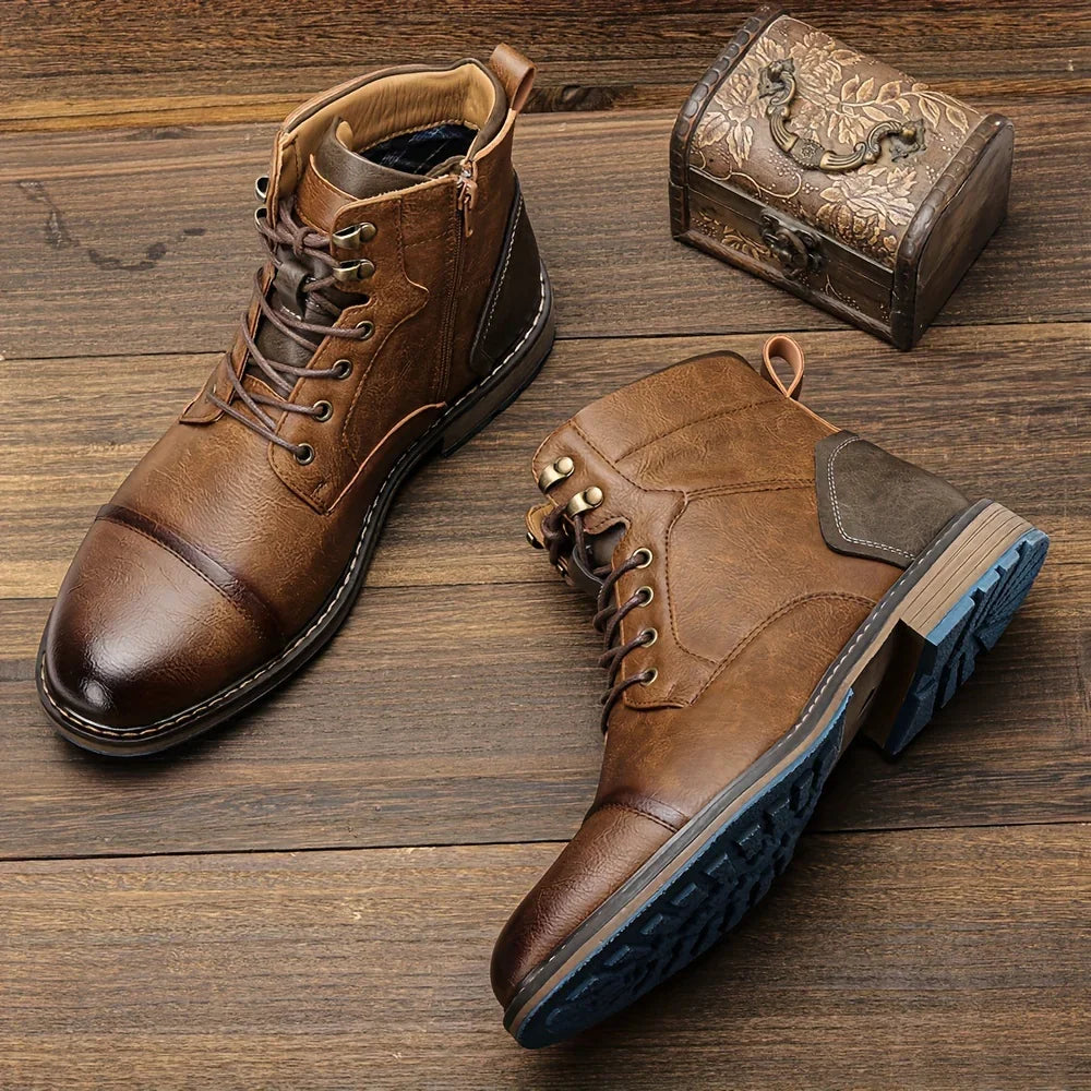 Herren Leder Winterschuhe zum Schnüren