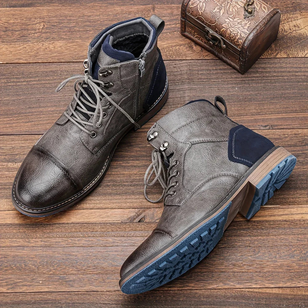 Herren Leder Winterschuhe zum Schnüren