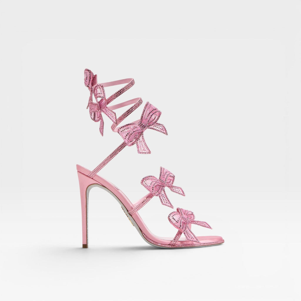 Damen Kristall Schleifen Absätze – Elegante Satin Wickel Knöchel Stiletto Sandalen für besondere Anlässe