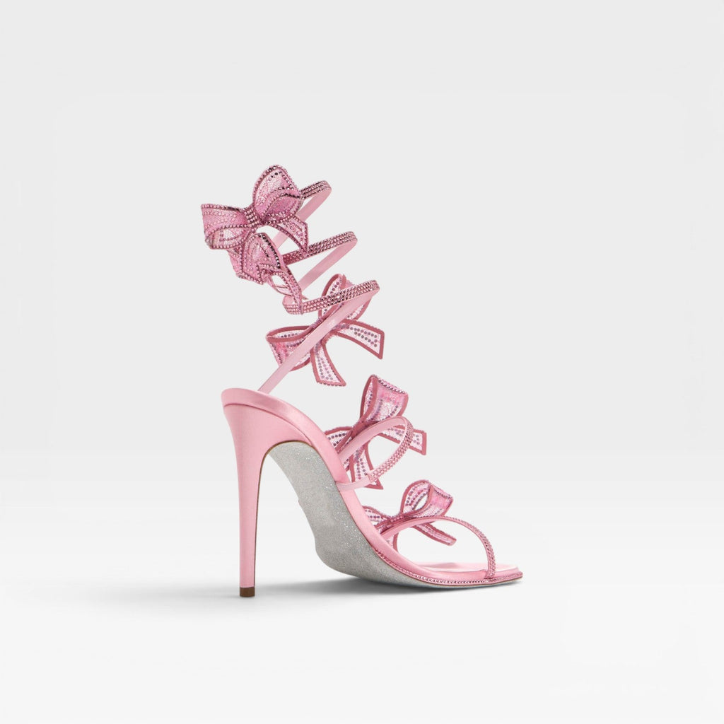 Damen Kristall Schleifen Absätze – Elegante Satin Wickel Knöchel Stiletto Sandalen für besondere Anlässe