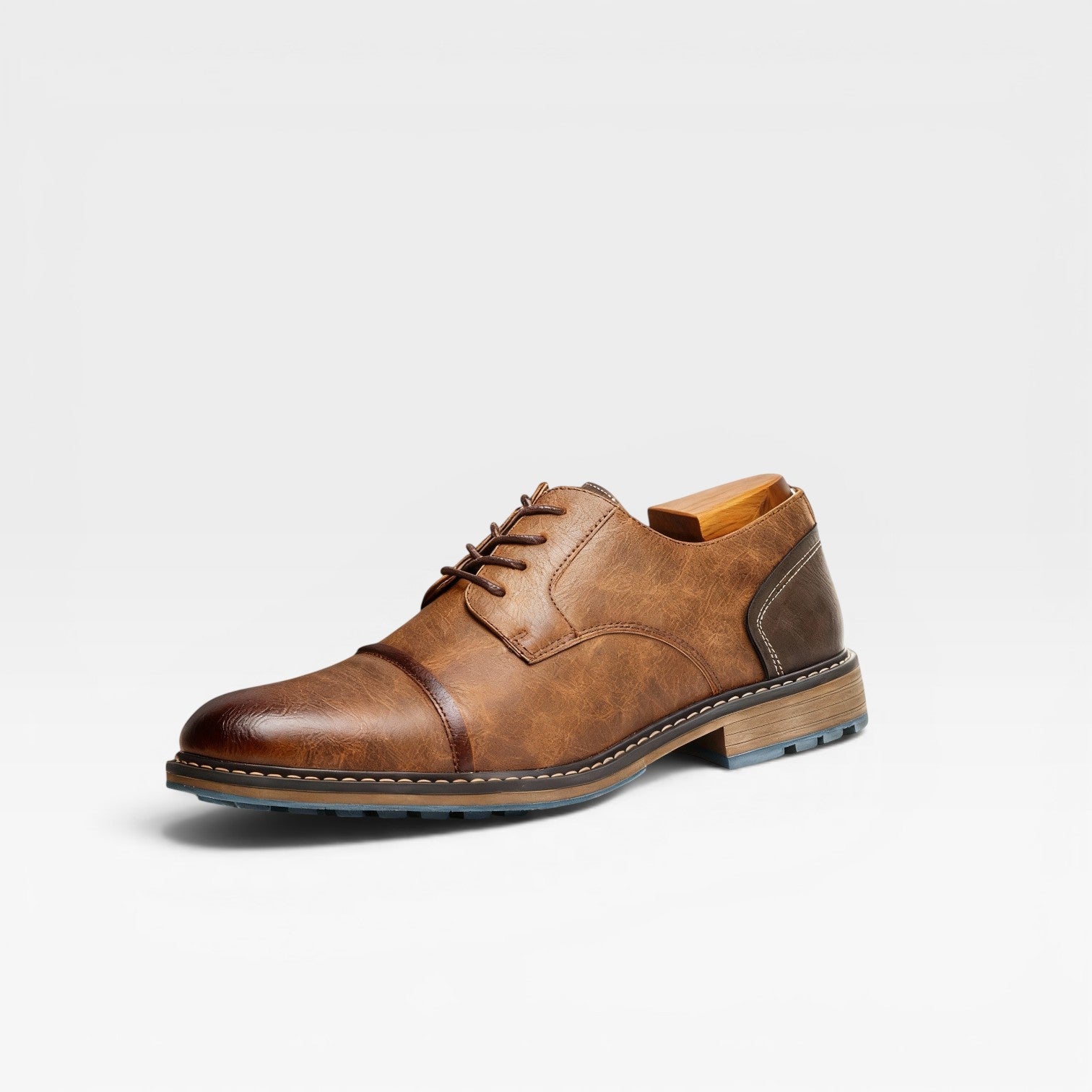 Herren Leder Derby Schuhe mit Kappe – Klassische Schnürschuhe für besondere Anlässe