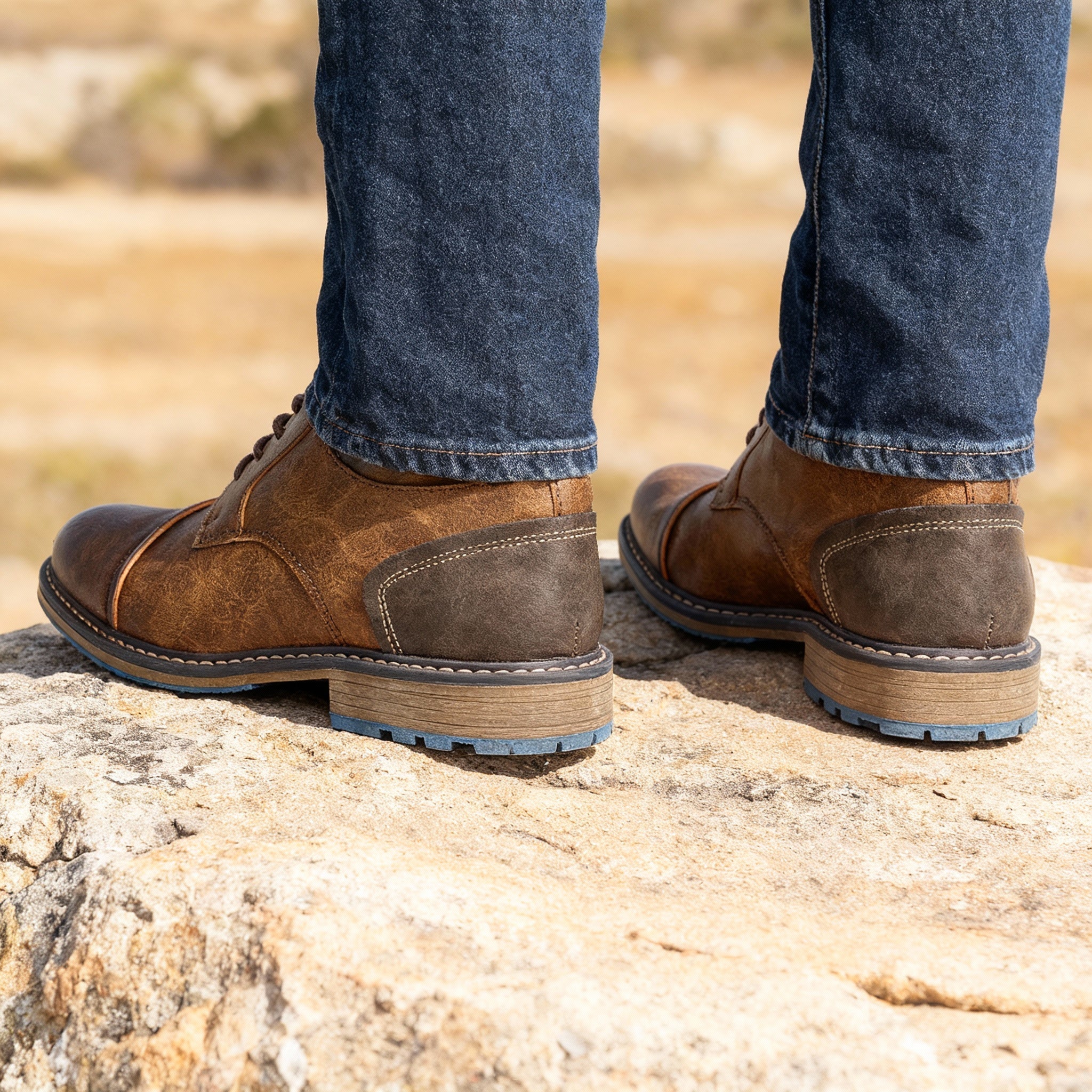 Herren Leder Derby Schuhe mit Kappe – Klassische Schnürschuhe für besondere Anlässe