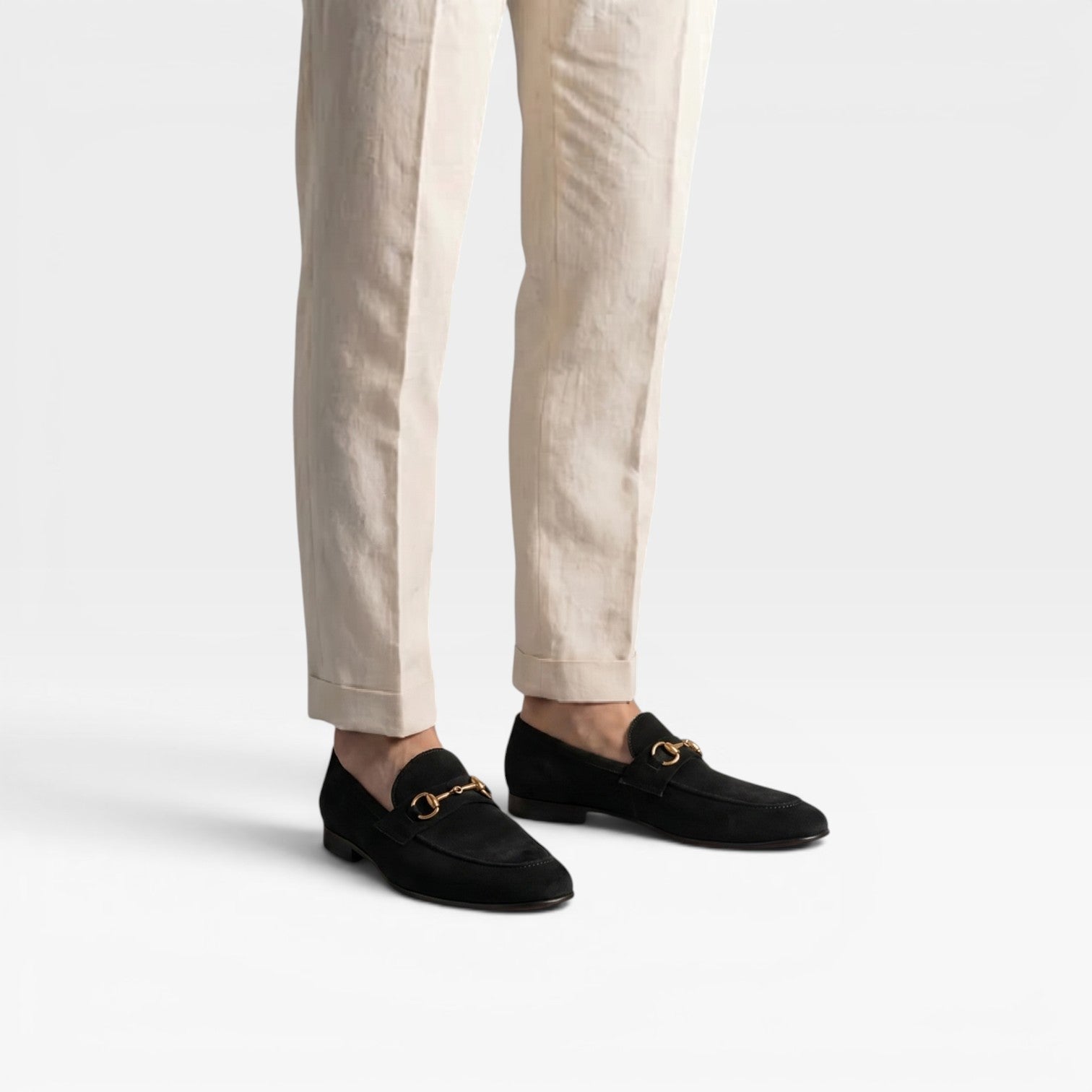 Herren Wildleder Slipper – Elegante Ketten-Detail Klassischer Stil für Alltag und Business